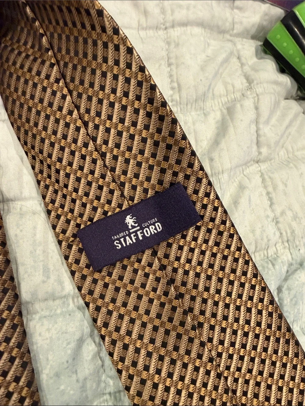 Stafford Brown and Black Patterned Men's Tie
